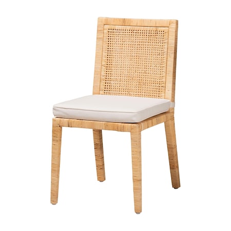 Baxton Studio Sofia Modern and Contemporary Natural Finished Wood and Rattan Dining Chair 185-11872-Zoro